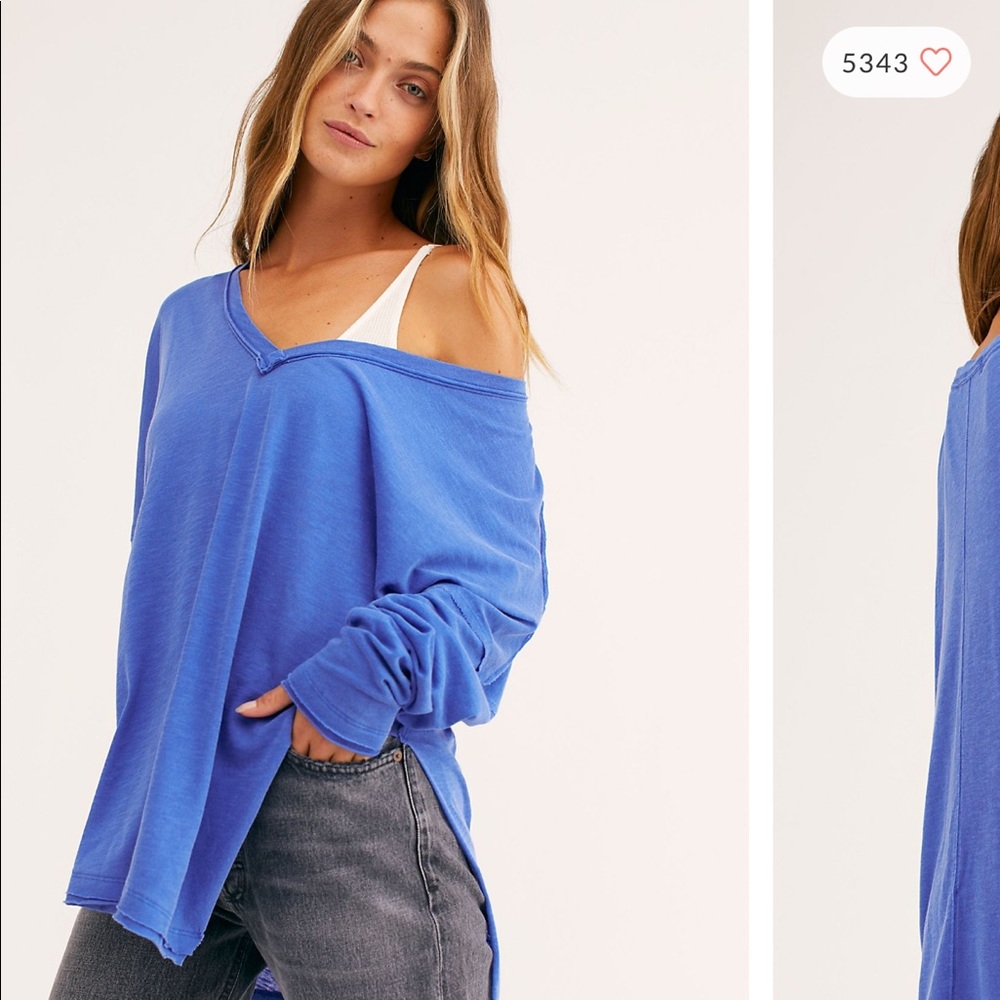 NWT free people long sleeve v neck top